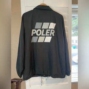 Poler Black Windbreaker Jacket for Men Size  XL
